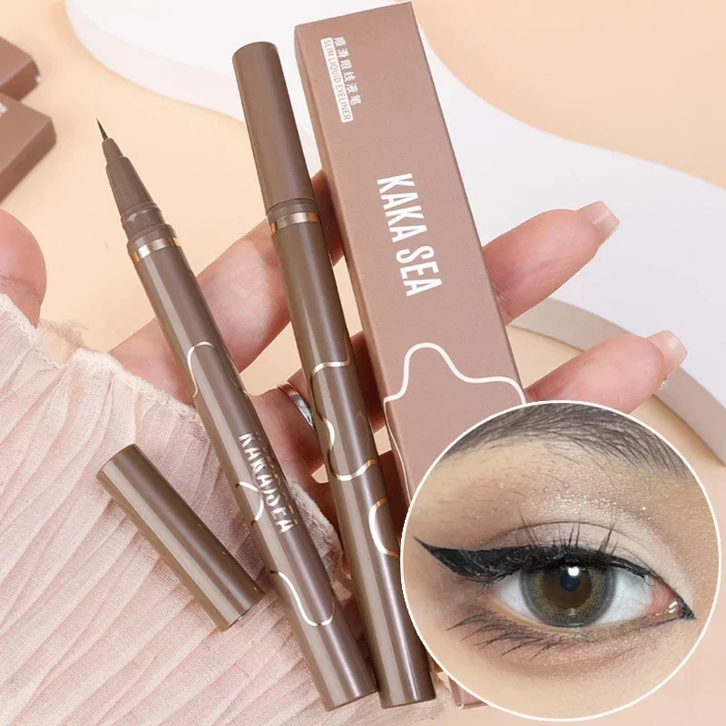 Schnell trocknende matte flüssige Eyeliner Stift Make-up wasserdicht dauerhafte glatte schwarz braun liegende Seidenraupe untere Wimpern Bleistift Kosmetik