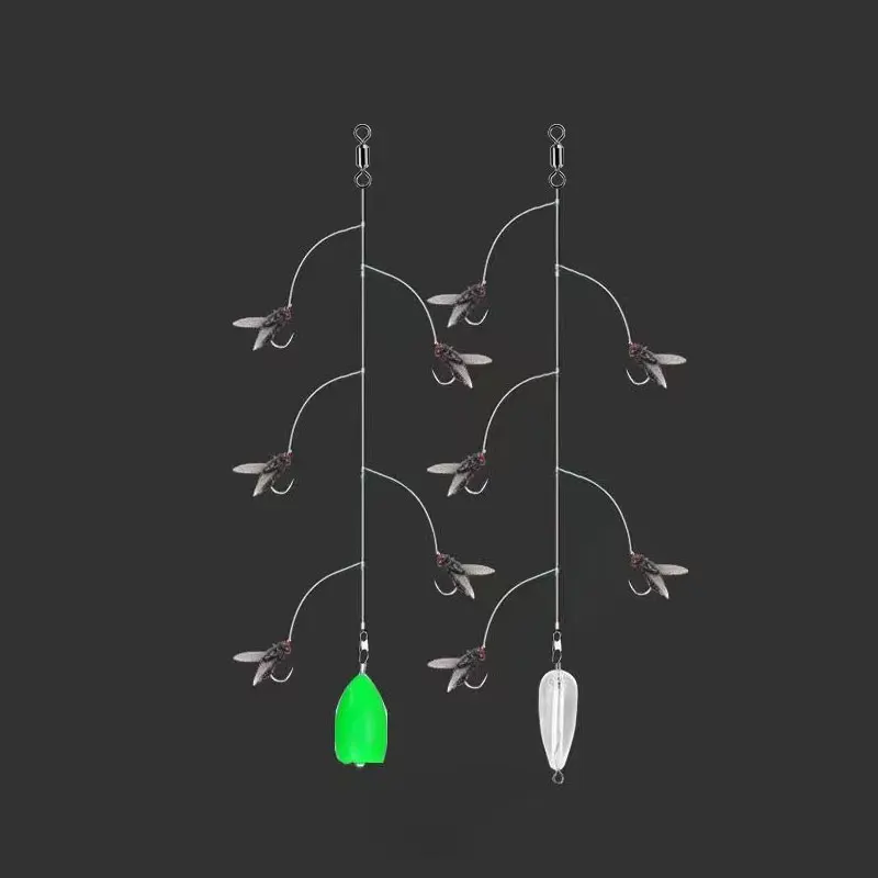 AS Cluster Soft Lure Fly Soft Bait Hook Fly Fishing Flies Hook Bionic fly string hook tied Fishing Lure Trout Bass Tackle Pike