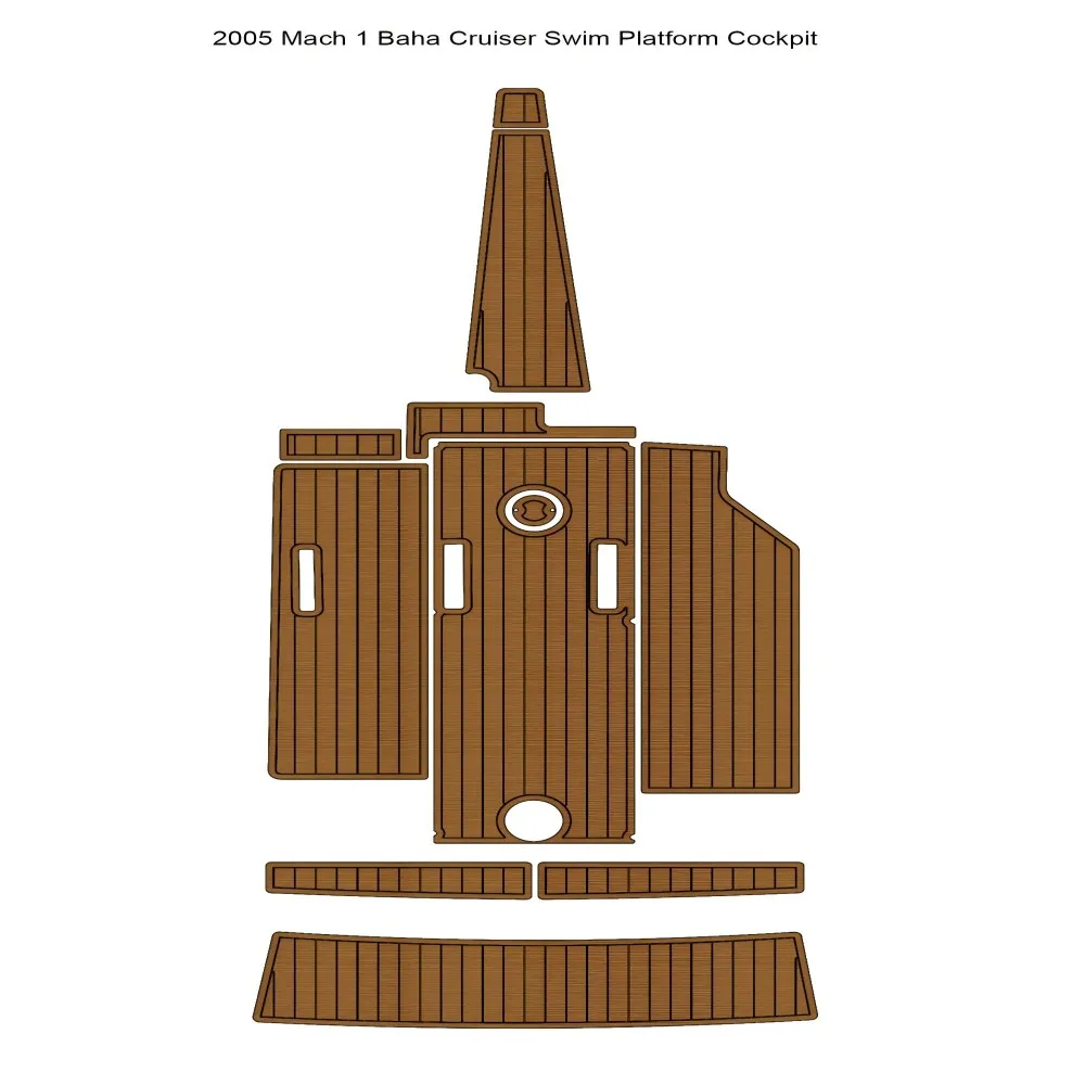 

2005 Mach 1 Baha Cruiser Swim Platform Кокпит Лодка EVA Тиковая палуба Напольный коврик Seadek MarineMat Gatorstep Стиль Самоклеящийся
