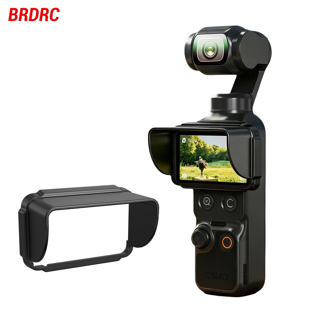 BRDRC Bildschirm-Sonnenhaube für DJI Osmo Pocket 3/4 Leichtgewichtiger Bildschirm-Sonnenschutz Handgeführtes Gimbal-Kamera-Zubehör