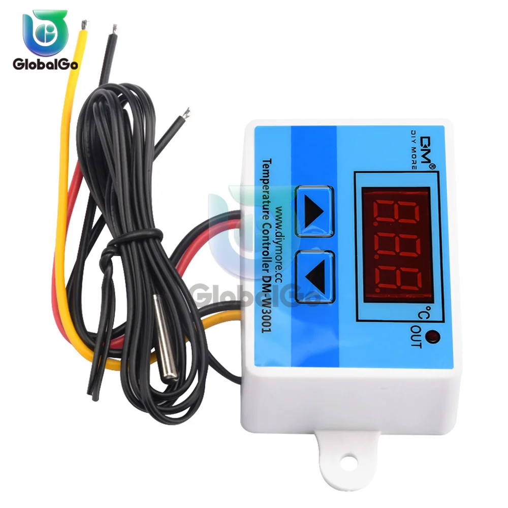 W3001 LED Digital Thermoregulator Temperature Tester Smart Thermostat Temperature Sensor Controller Relay Output 12/24/220V