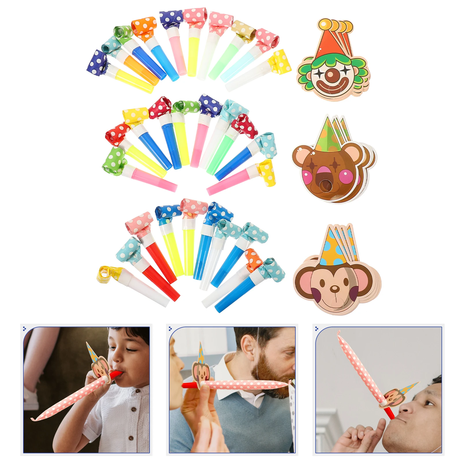 30 pezzi di cartone animato drago che soffia oggetti di scena festa rumore giocattolo rumorosi divertenti per fischietto di carta allegria leader