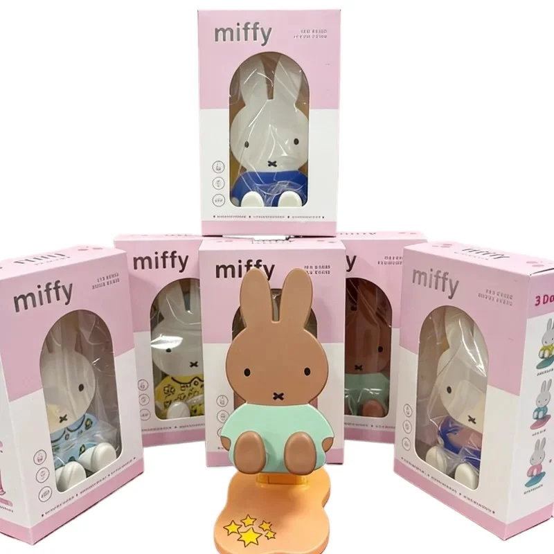 Suporte de Mesa Telescópico Dobrável Kawaii Miffy para Celular, Suporte de Tablet de Desenho Animado Fofo, Ornamento Decorativo, Brinquedo, Presente