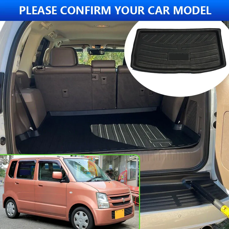 For Suzuki Wagon R MH21S MH22S 2004~2008 2005 2006 Car Rear Trunk Protector Pads Auto Waterproof Anti-Fouling Mats Accessories