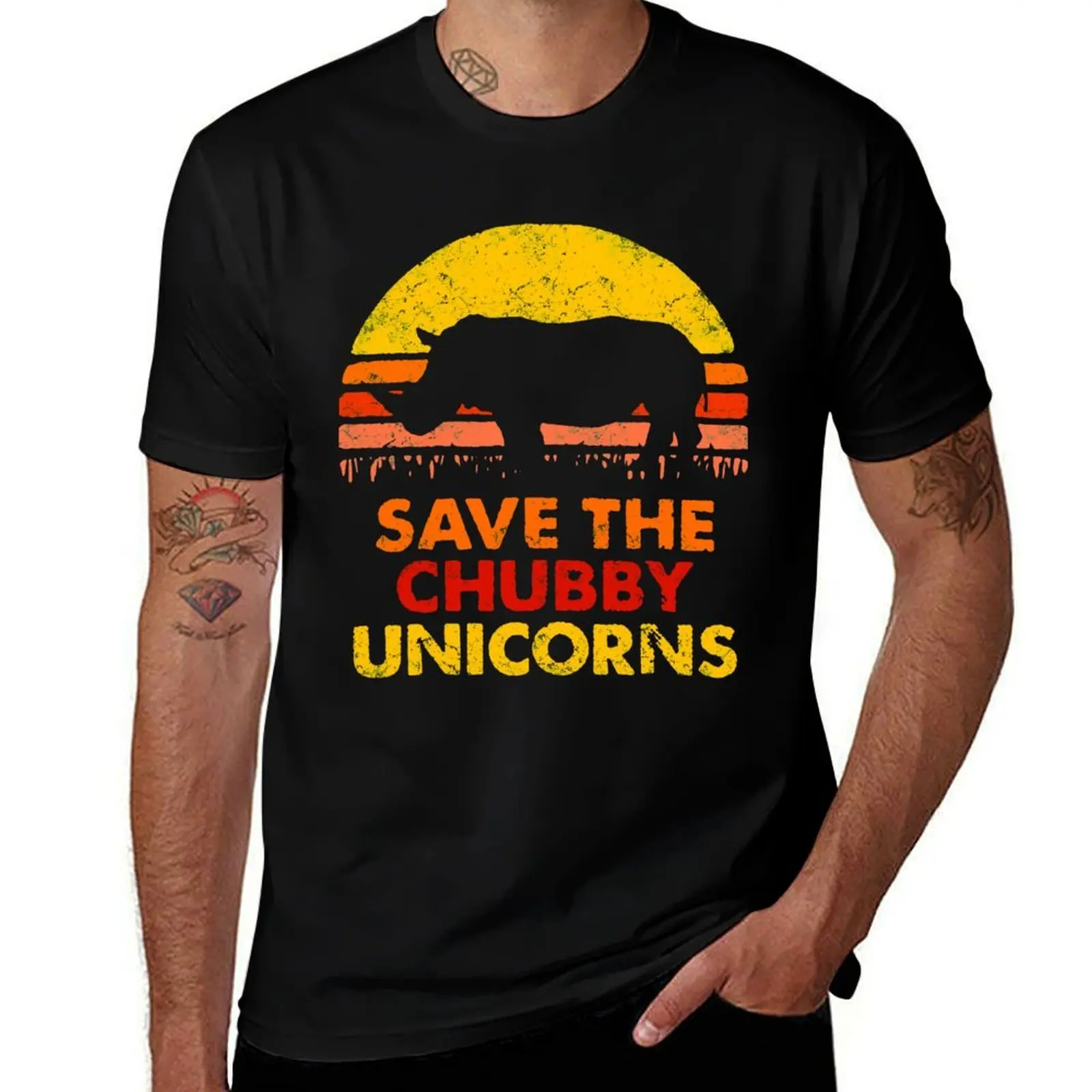 

save the chubby unicorns vintage T-Shirt man t shirts for men man t shirt graphic T-Shirt