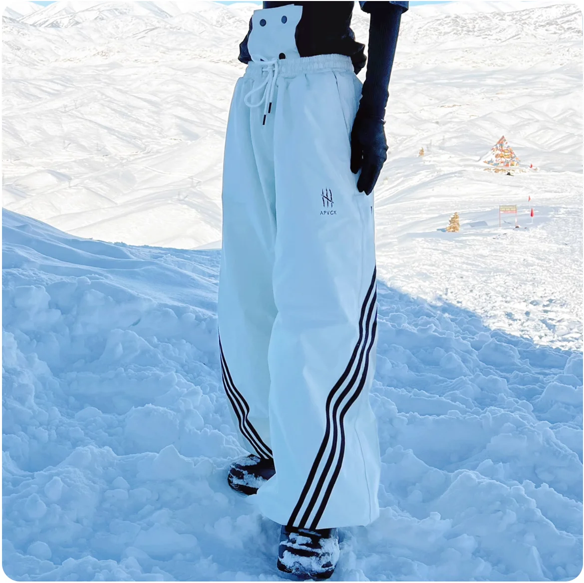 APVCX 2025 Celana Ski Unisex 3L Hard Shell Jahitan Tersegel Sepenuhnya Tahan Air & Tahan Angin Celana Snowboard & Ski Unisex untuk Pria Wanita