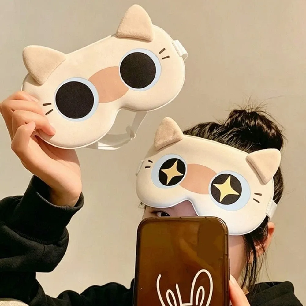 Adorable Styling Cat Ear Sleep Eye Mask Soft Breathable Fabric Breathable Eye Mask No Pressure Light Blocking Eye Cover Women