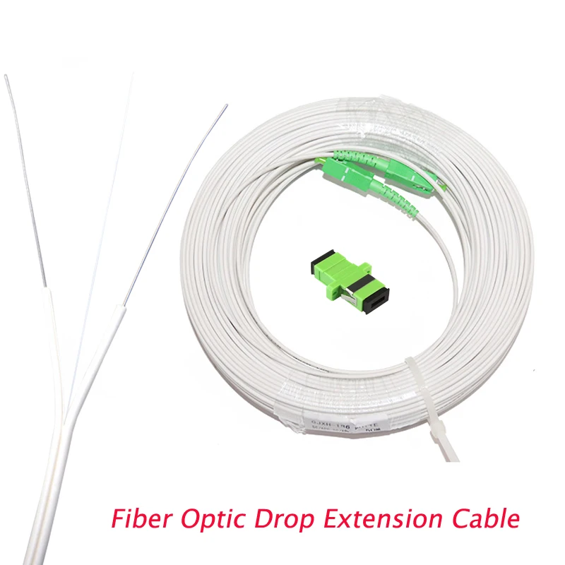 

SC/APC-SC/APC Fiber Optic Drop Extension Cable 10-100Meters Single-Core SM 2 Steel FTTH Indoor Drop Cable Patch Cord