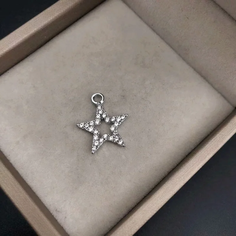 WZNB 10Pcs Crystal Stars Frame Charms Pentagram Alloy Pendant for DIY Jewelry Making Handmade Earring Necklaces Diy Accessories
