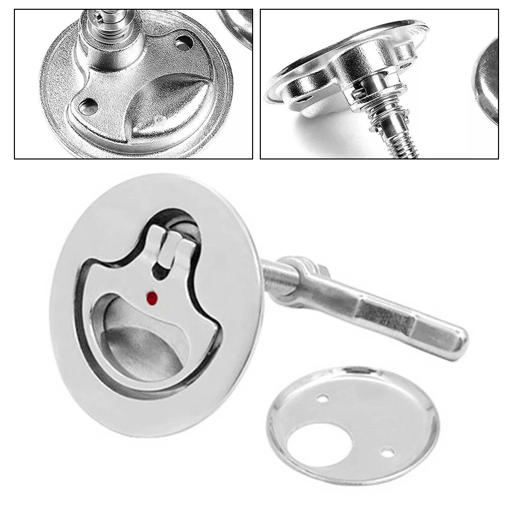 Back Plate Included Deck Hatch Marine Conditions Stainless Steel Flush Latch Deck Hatch Lock UV Stabilized Black Plastic