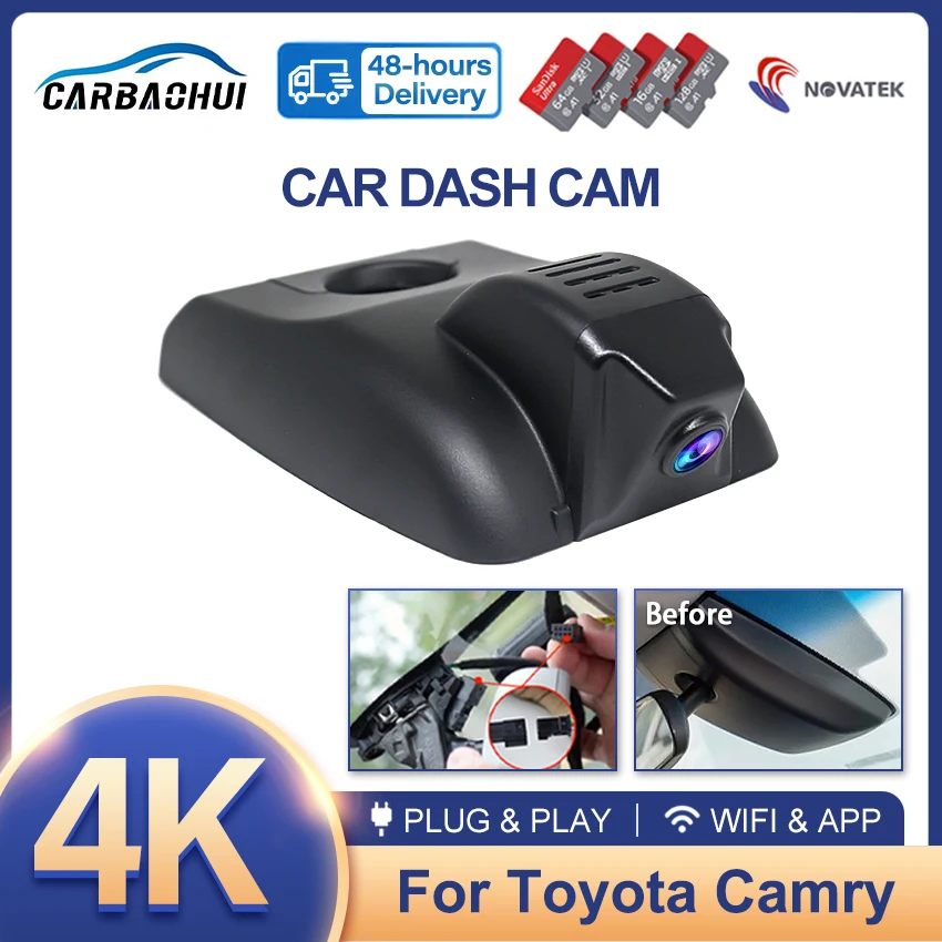 

4K 2160P Easy Installation Car DVR Video Recorder For Toyota Camry 70 V70 XV70 SE XLE Hybrid 2018 -2021 2022 2023 Dash Cam