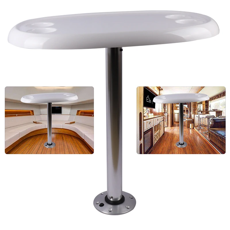 

Intelligent Library Surface Bright Oxidation And Movable Camper Rv Table Leg With Oval ABS Table Desktop