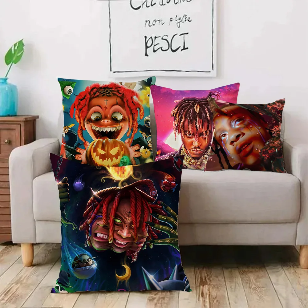 Rapper T-Trippie Cool R-Redd Pillow Covers Cartoon Sofa Decorative Home Double-sided Printing Short Plush Cute Cushion Cover