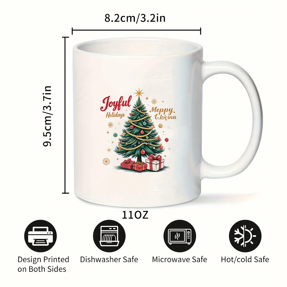 Zestaw świąteczny dla dzieci: kubek 330 ml z motywem choinki, dekoracyjny, idealny do domu i biura, niezbędny prezent świąteczny.