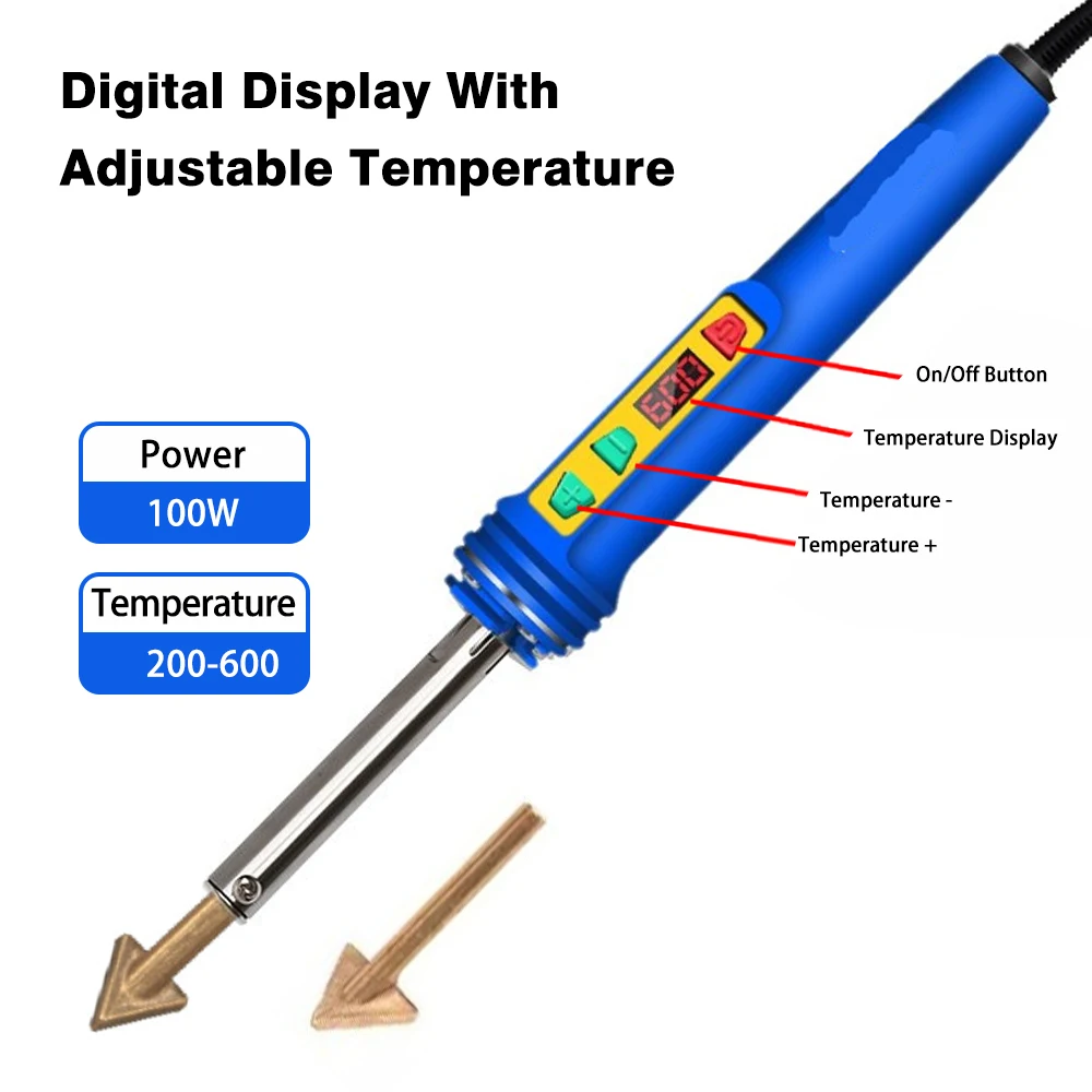 Hot 100W Plastic Welding Machine Kit Automotive Bumper Crack Repair Gun With Iron Hot Stapler Welding Soldering Iron Garage Tool