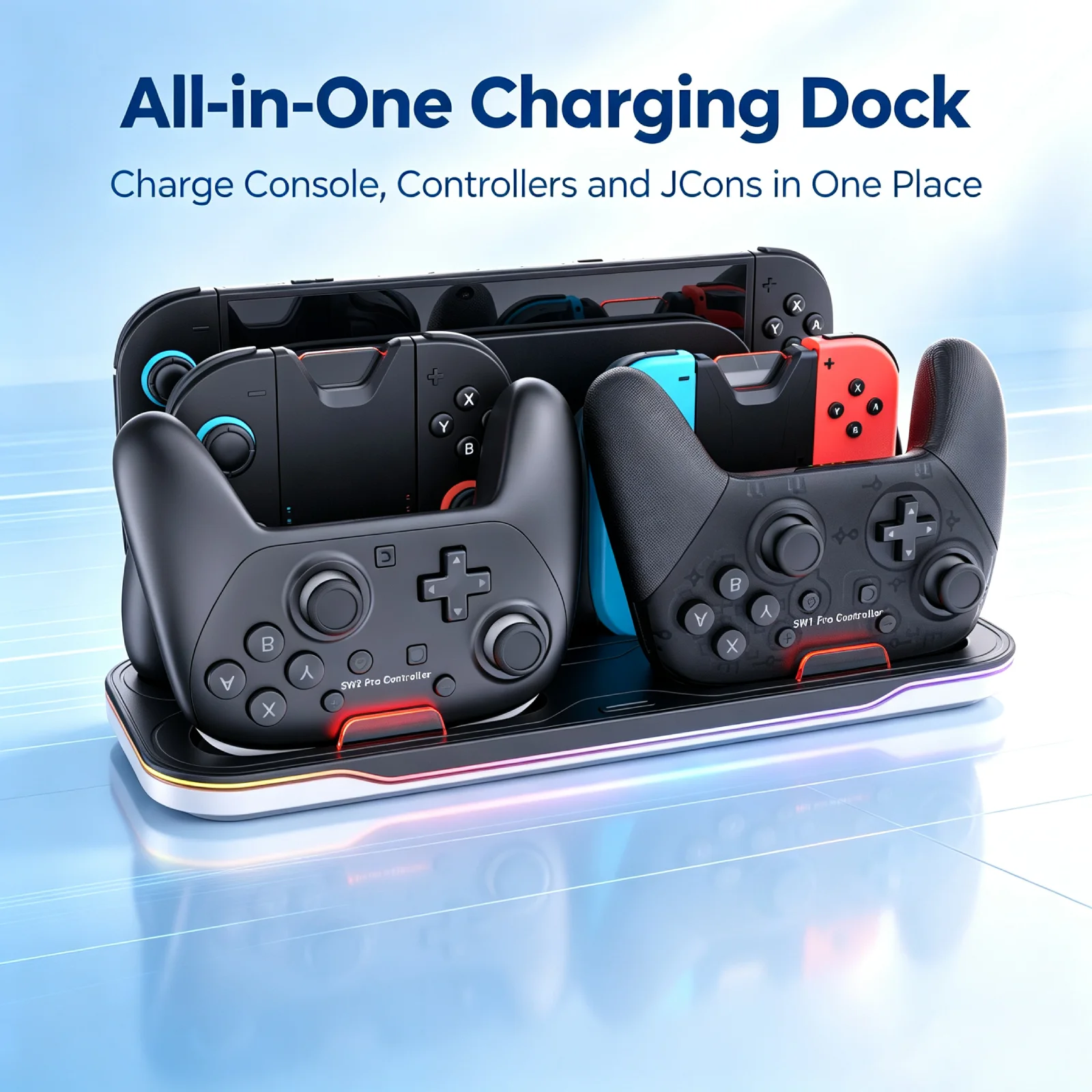 switch1-switch-2用rgbストレージステーション-便利なjoy-conグリップ-proハンドヘルド充電器-コントローラードックオーガナイザーアクセサリー