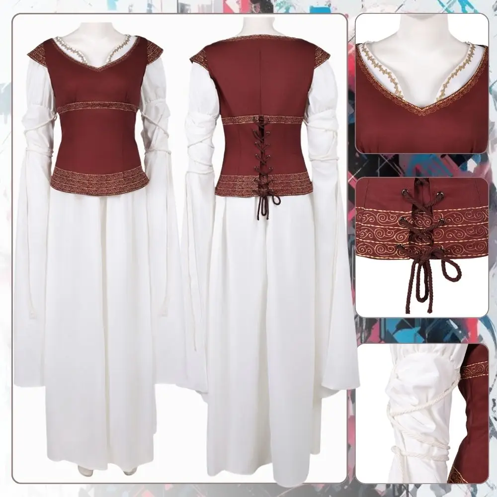 

The Lord Cosplay the Rings Eowyn Medieval Costume for Adult Women Dresses Roleplaying Outfits Halloween Carnival Party Cloth