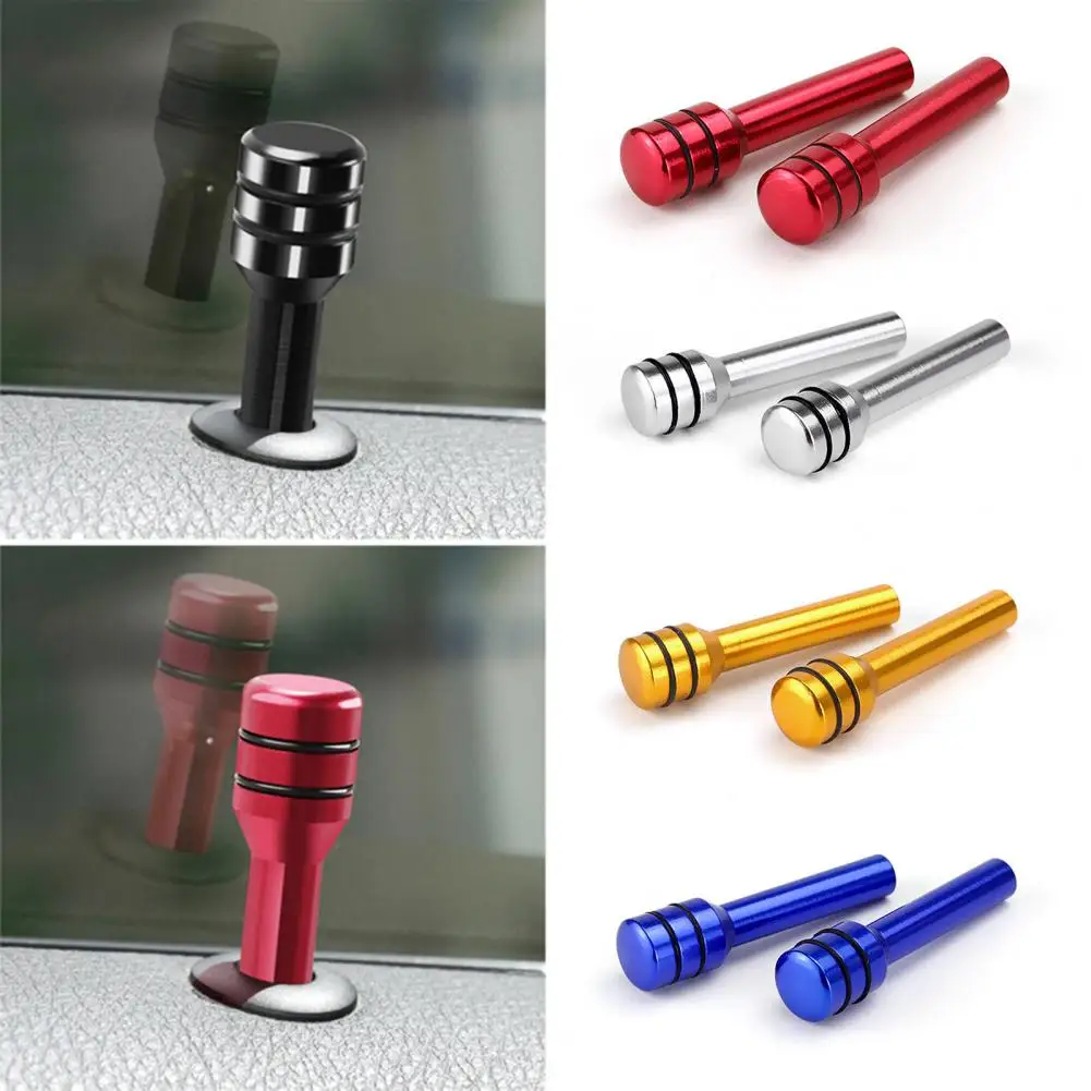 

2Pcs Universal Aluminum Alloy Interior Door Lock Knob Pins Car Door Lift Knob Sturdy Auto Lock Latches Car Accessories