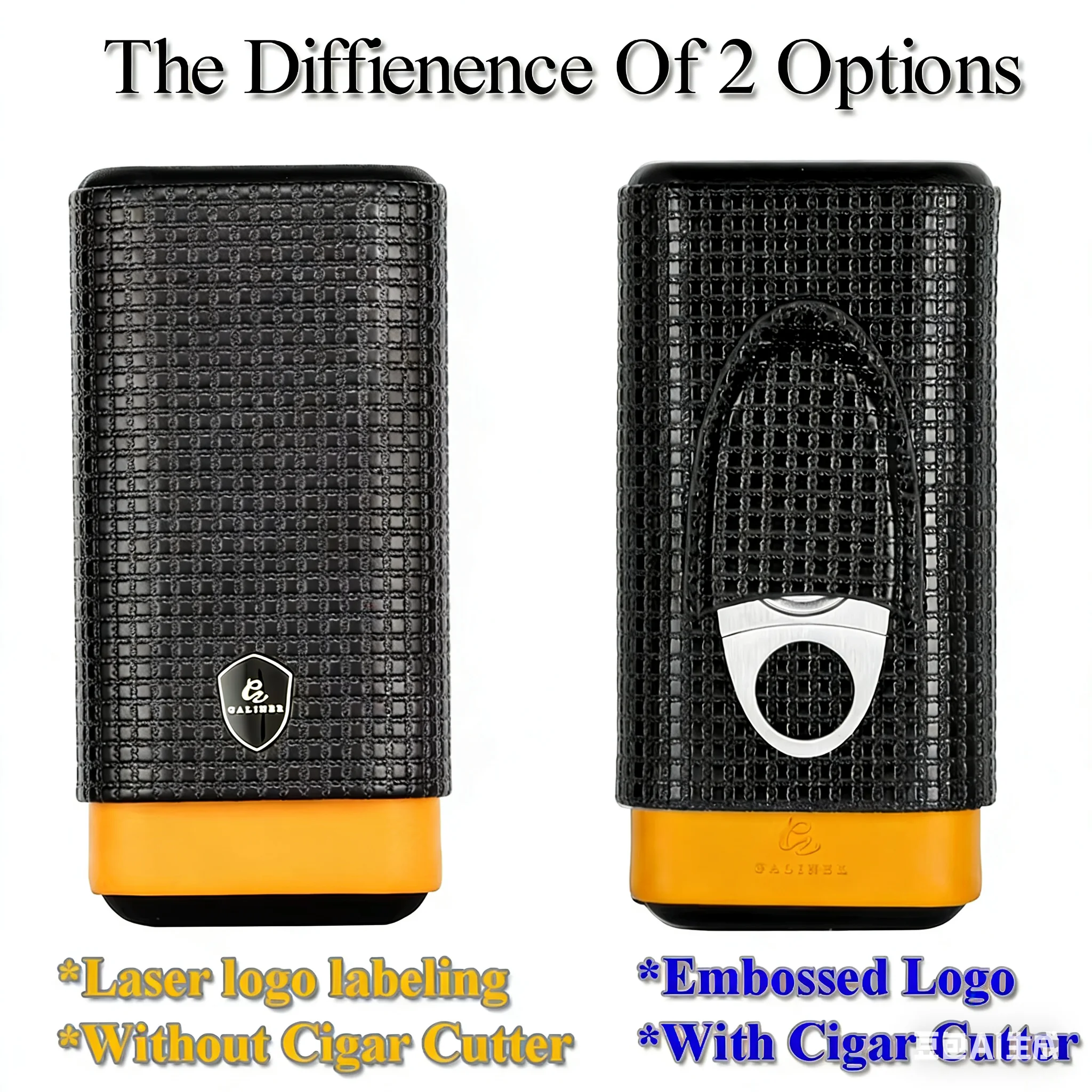 GALINER Gadget Cigar Case Leather Cigar Travel Case Pocket Cedar Wood Cigar Humidor Holder W/ow Cigars Cutter Gift Box