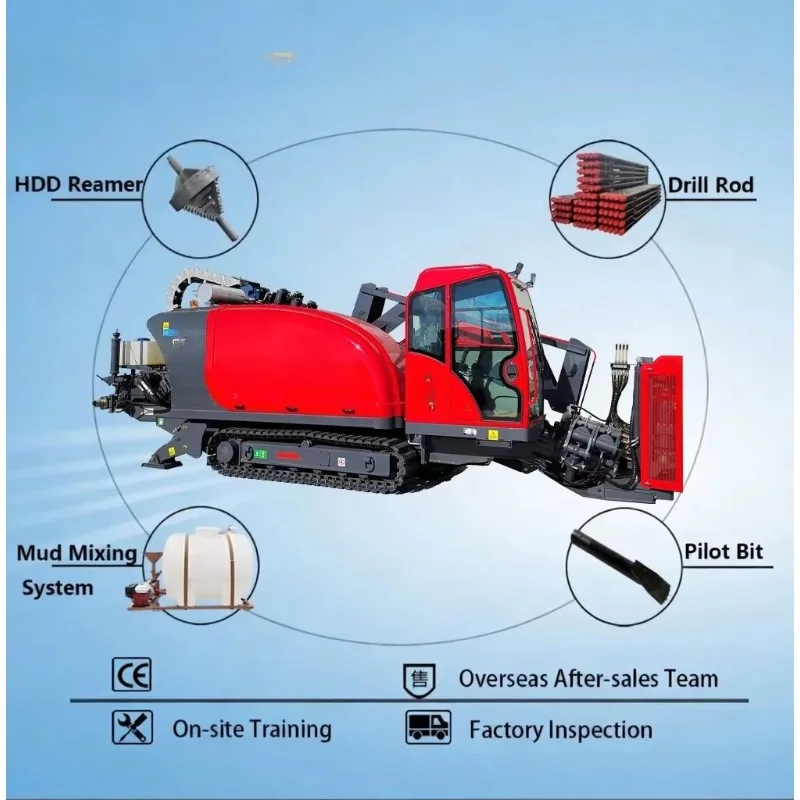 Reliable No Dig Horizontal Directional Drill Rig Full Hydraulic HDD Machine for Water Pipeline and Cable Crossing