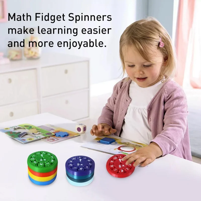 Matemática fidget spinner brinquedos sensoriais meninos meninas dedo jogo matemática fato giros fidget tdah autismo para crianças presentes (adicionar ou menos)