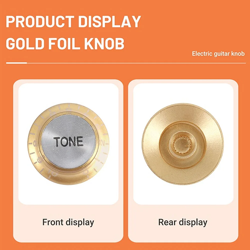 Set Gold Top Hat Knob for Gibson for Les Paul Gold Foil Button