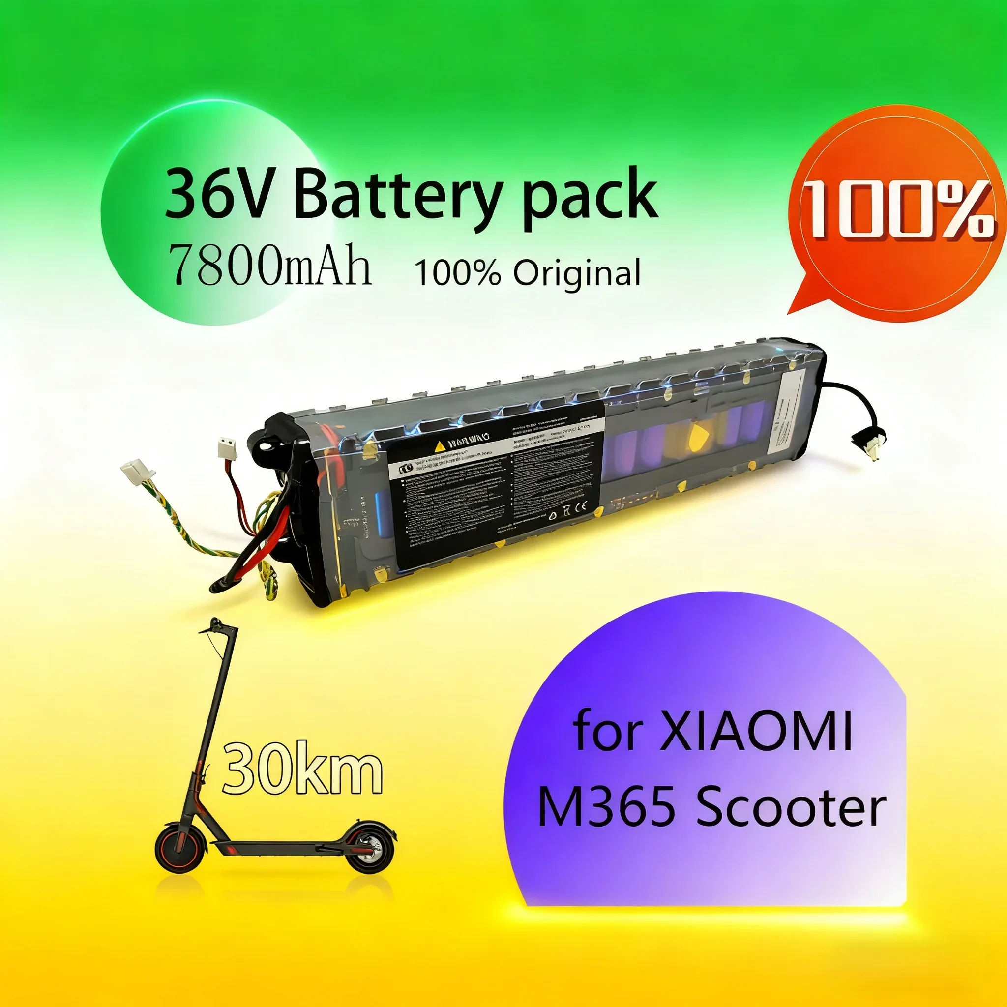 

Аккумуляторная батарея 10S3P 36V 7800mAh для электросамокатов, совместимая с Mi Jia M365, с платой BMS, водонепроницаемая, с Bluetooth-связью