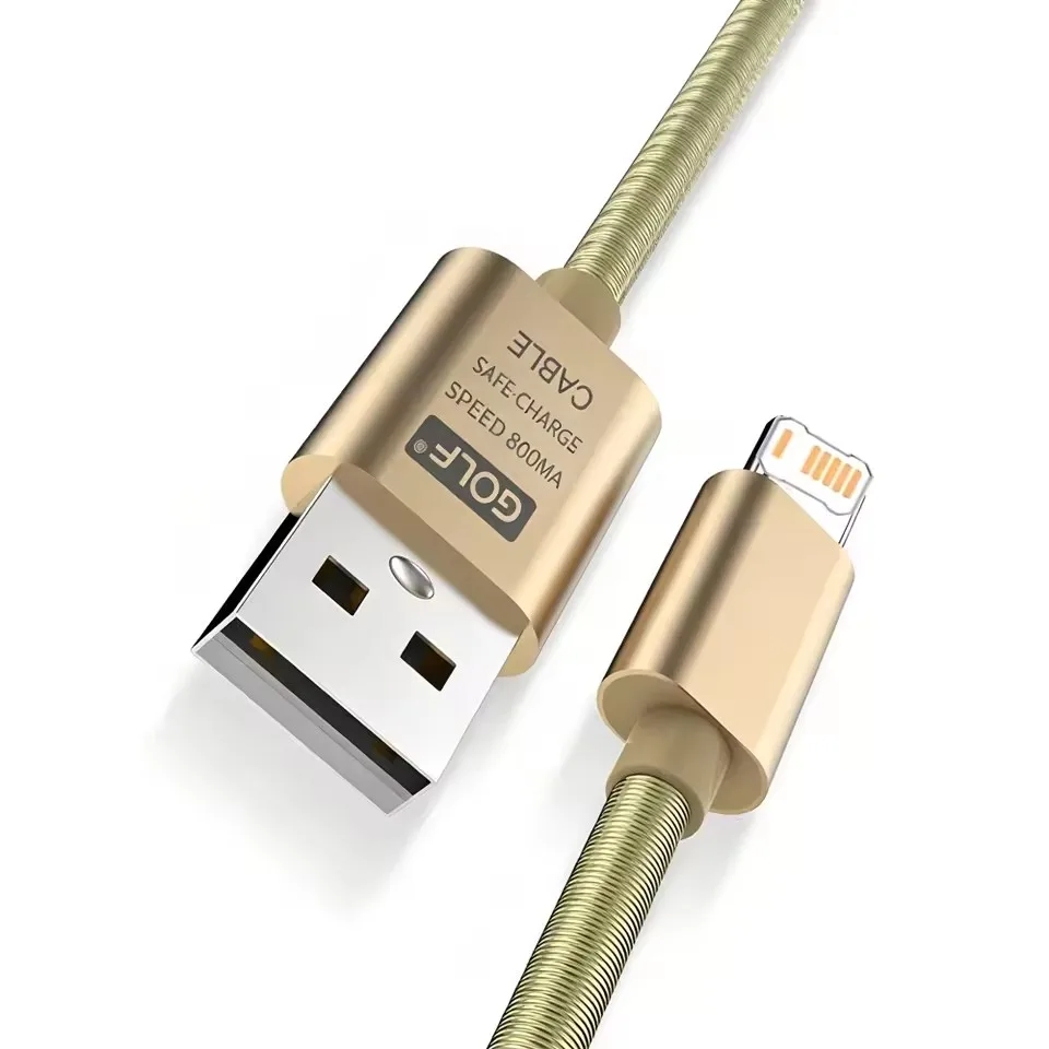 Câble de charge rapide USB-A en alliage pour iPhone 11 12 13 mini 14 Pro X XR XS Max 6S 7 8 14 Plus, câble de données USB à charge rapide 1m