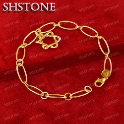 SHSTONE 18K 골드 스타 오브 데이비드 팔찌, 여성용 패션 쥬얼리, 남성용 육각 별 핸드 체인, 웨딩 생일 뱅글 선물