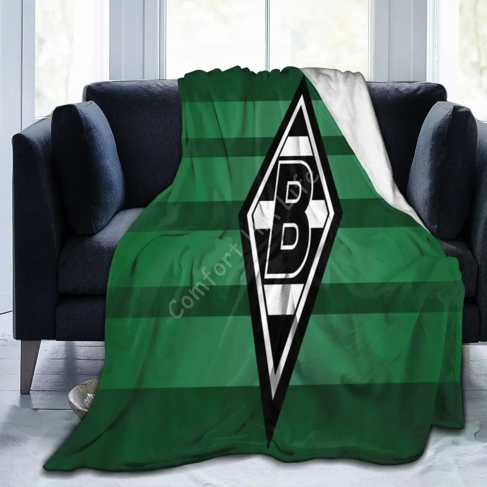 Borussia Monchengladbach Print Throw Blanket Soft Lightweight Warm Flannel Perfect for Home Bed Sofa Office Plush Quilt Bed Spre