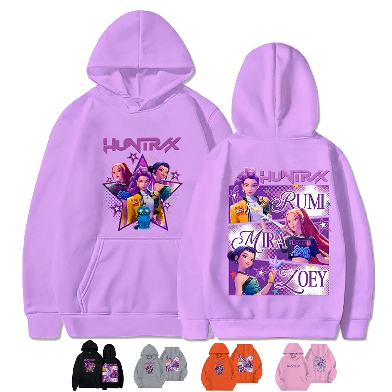 

Cosplay 2yk Family Set Anime K-Pop Demon Hunters Hoodie Harajuku Hip Hop Pullover Tops Sweatshirt UNISEX Sportswear Child