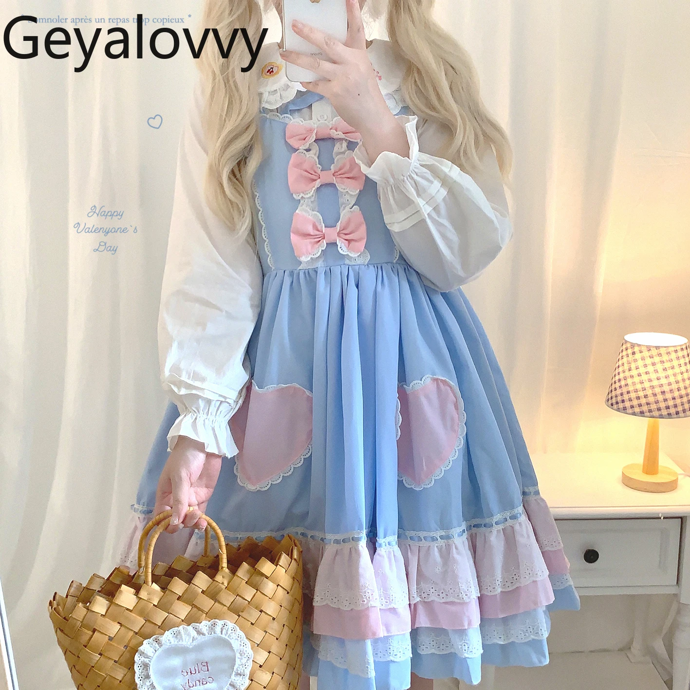 Doce rosa azul coração bonito laço arco em camadas plissado bolo cinta vestido verão moda casual vestidos curtos para menina 2025 novo