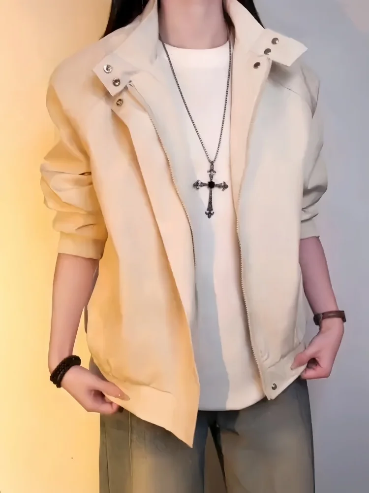 

HarringtoN Men's ort Flight Jaet Khaki Stand Collar Tee-Proof Baseball Sle Spring Autumn Polyester Fiber Zipper Closure