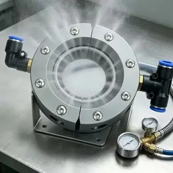 360° Industrial Circular Super Air Wipe Knife 304SS Compressed Air Blowing Nozzle for Extruded Shapes Cooling Cleaning