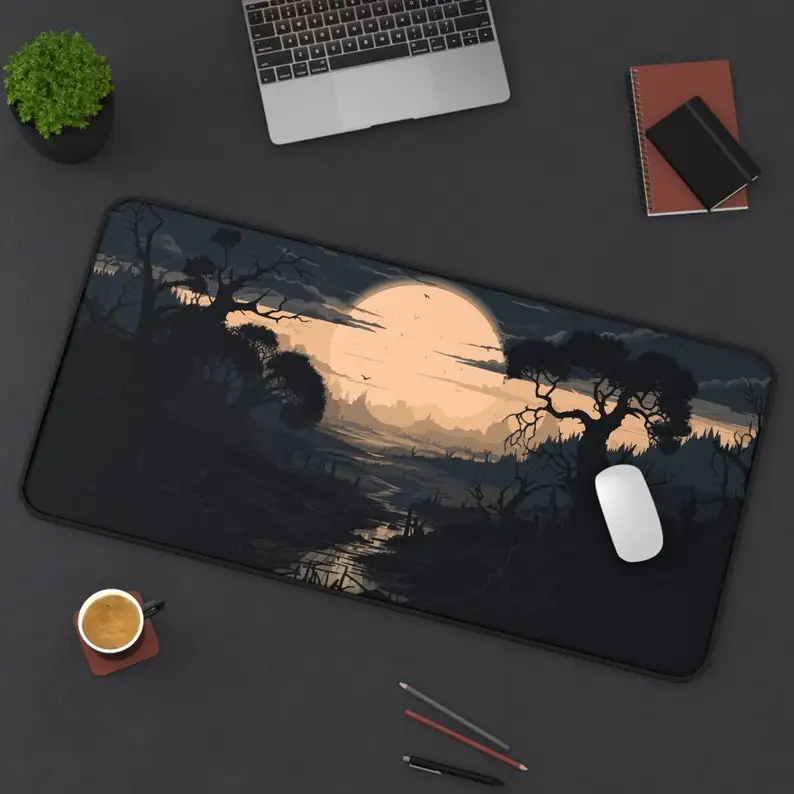 

Death Swamp Pattern Table Mat, Cute Desktop Decoration,XXL Non-Slip Waterproof Gaming Mouse Pad, Perfect Gift for Friends