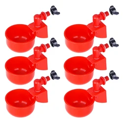 6 Stuks Kip Drinker Cup Gevogelte Automatische Drinken Kip Feeder Plastic Gevogelte Waterer Drinkwater Feeder Voor Kuikens Eend