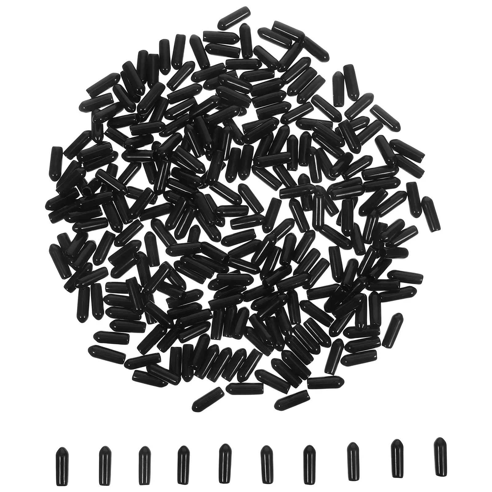 

500pcs Pegboard Caps Black 5mm Flexible Hook Tip Protectors PVC Insulation Covers Wire End Protectors Storage Organizers