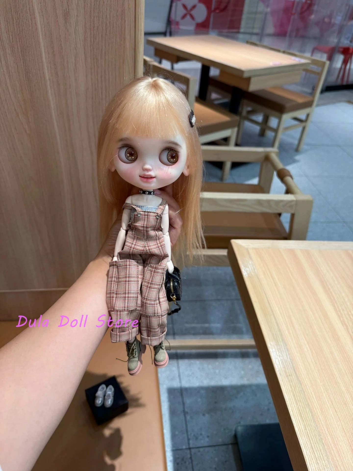 Dula Doll Clothes for Blythe Plaid bib bandeau underwear ob24 ob22 Diandian Azone Licca ICY JerryB 1/6 Bjd Doll