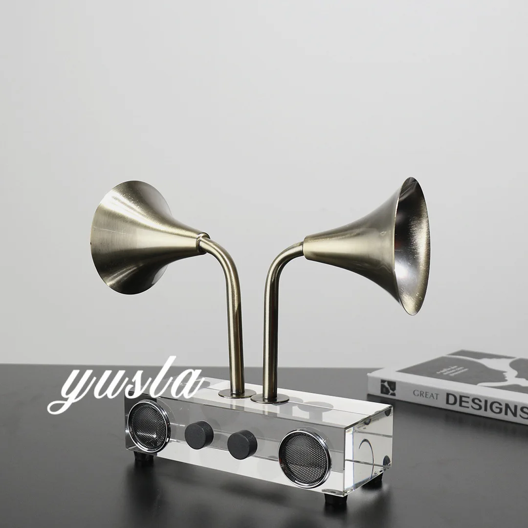 New Chinese simple retro phonograph ornament study cabinet TV cabinet living room soft decoration