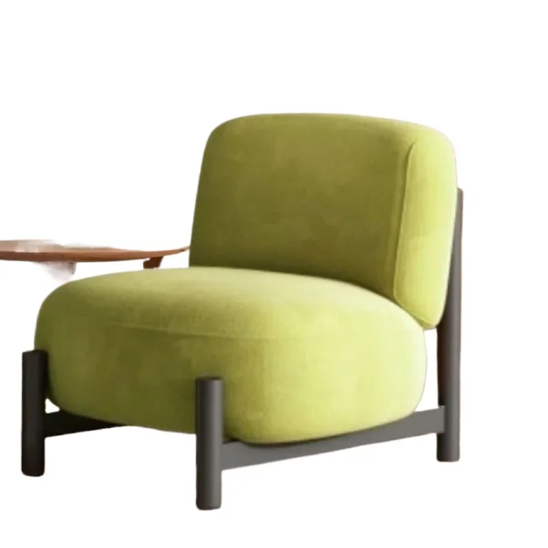 

Single sofa chair cream style designer living room small apartment Nordic single chair wabi sandy wind lazy casual simple