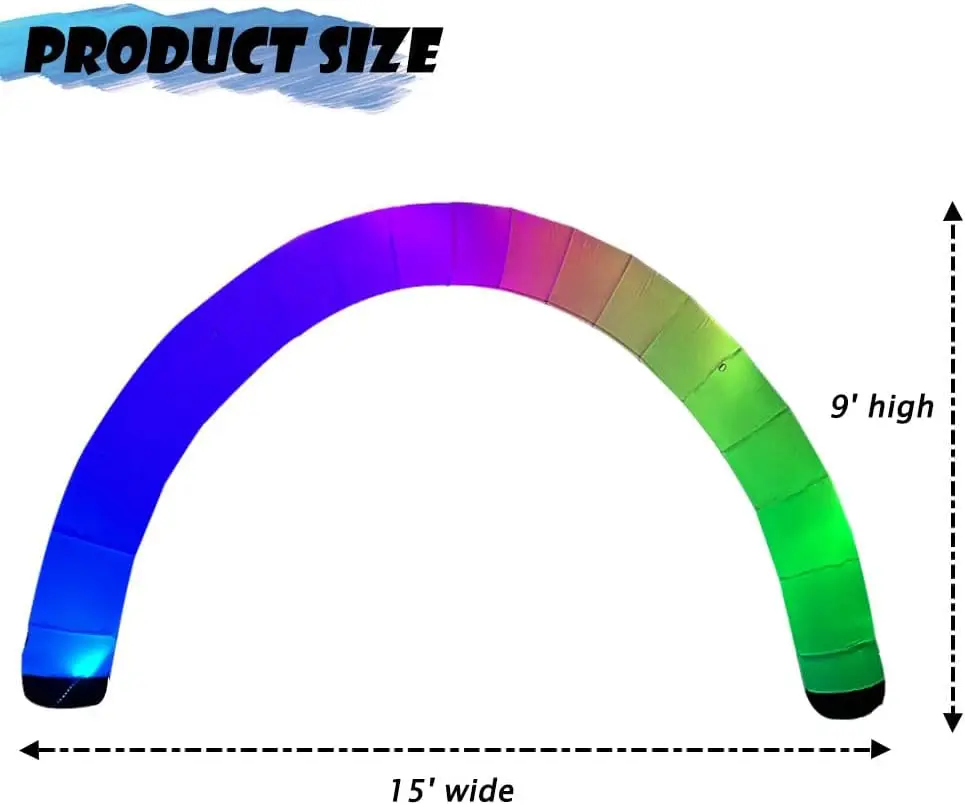 Aufblasbarer, farbwechselnder Bogen zum Aufblasen, Werbe-LED-Beleuchtungsbogen mit Gebläse, Farbwechsel-Beleuchtungsbogen für Event-Partys
