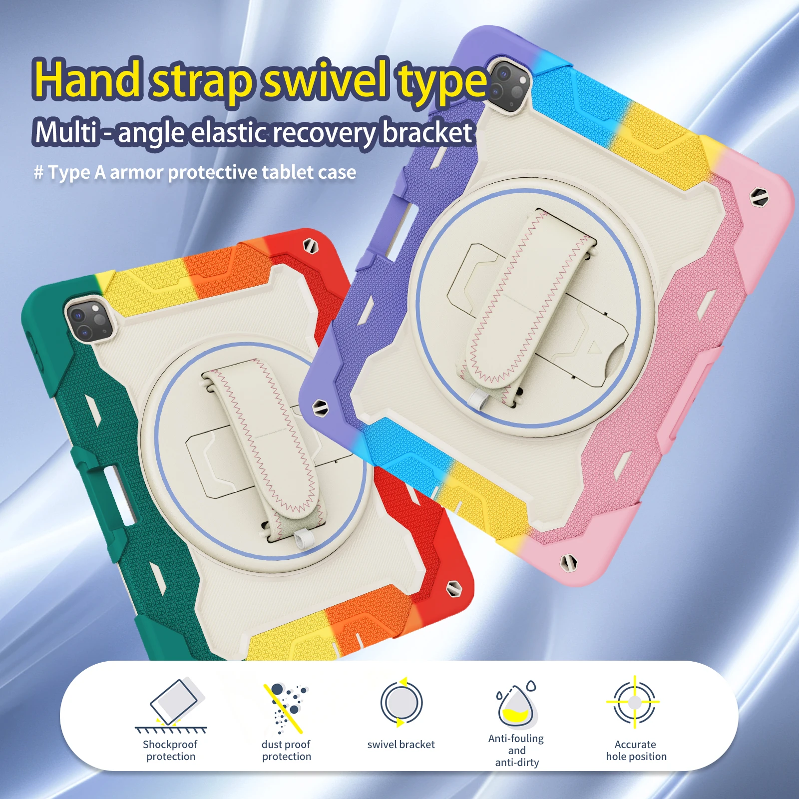 

Rotating Rugged Case For iPad Pro 13 2025 M5 2024 M4 Air 13 2025 M3 2024 M2 12.9 2018 2020 2021 2022 3-4-5-6th Gen Stand Cover