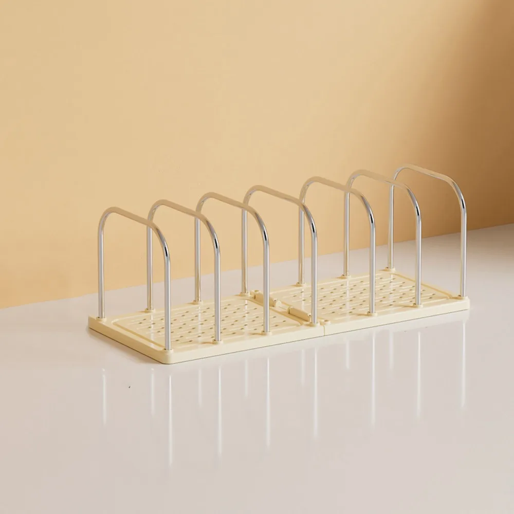 

Six Grids Bookend Book Holder with Storage Box Durable Desk Stand Bookshelf Save Space Practical Books Storage Rack Documents