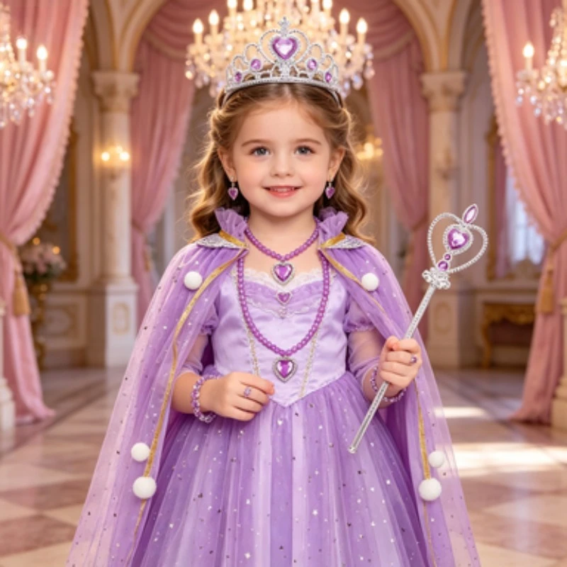 

Sparkly Girls Tulle Cape Cloak Princess Dress Kids Mesh Tutu Birthday Party Performance Formal Gown Toddler Fancy Outfit