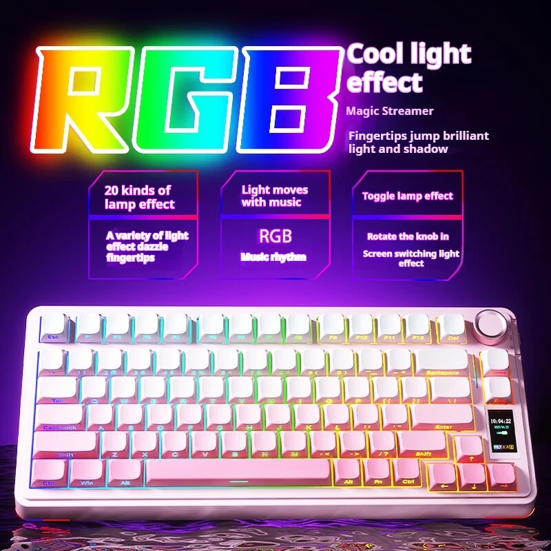 Aula S75pro Wireless Mechanical Keyboard Custom Wired/2.4g/Bluetooth Gasket Hot-Swappable Rgb Gaming E-Sport 1.14 Display Screen