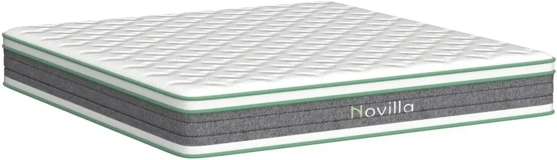 Novilla-Colchão Híbrido em Caixa, Colchão Innerspring, Gel Memory Foam, Pressão de Sono Fresca, 12"