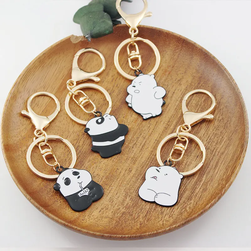 Hot Style Animation Derivatives IceBear Panda Grizzly Keychain Cute Cartoon Panda Pendant Creative Brithday Gift for Friend