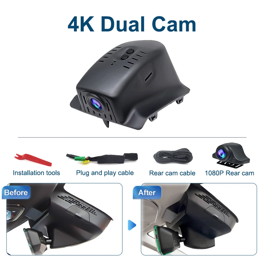 Nieuwe 4K Plug En Play Dash Cam Video Recorder Wifi Auto Dvr Camera Voor Lynk & Co 01 2017-2025 Voor lynk Co 05 05 + 2020 2021 2022