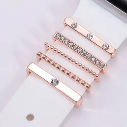 Correa de Metal para Apple Watch, anillo decorativo, adorno de diamante para iwatch, pulsera inteligente, accesorios de correa de silicona