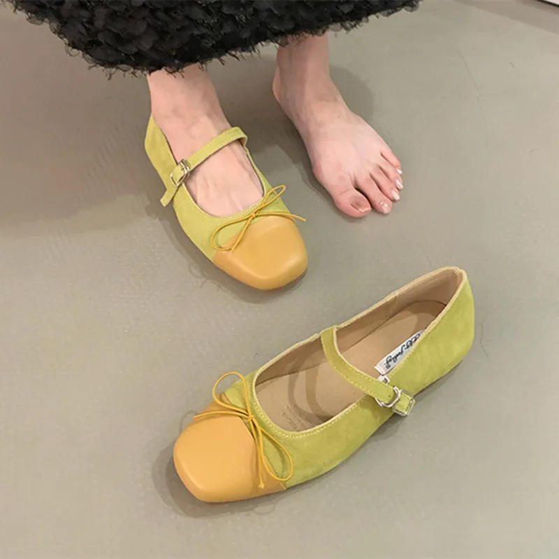 Bailamos New Brand Women Flats Soft Leather Eelgant Dress Shoes  Round Toe Shallow Slip On Ladies Casual Ballet Shoes Mujer